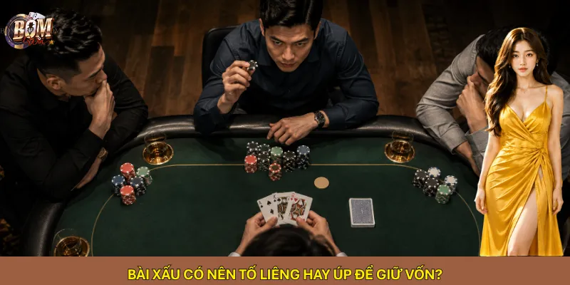 Bài xấu có nên tố Liêng hay úp để giữ vốn?