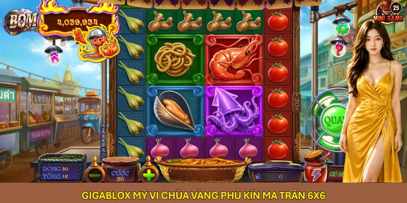 Gigablox Mỹ Vị Chùa Vàng phủ kín ma trận 6x6