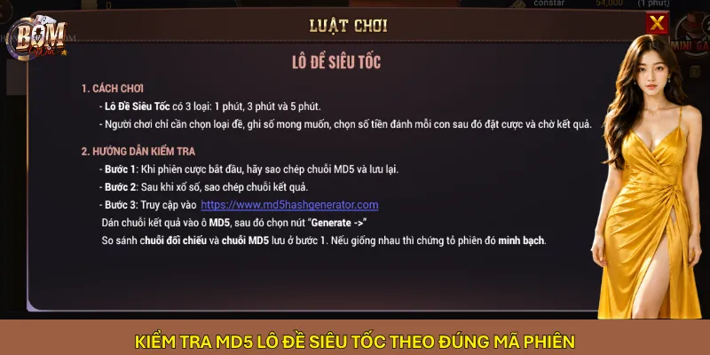 Kiểm tra MD5 Lô đề siêu tốc theo đúng mã phiên