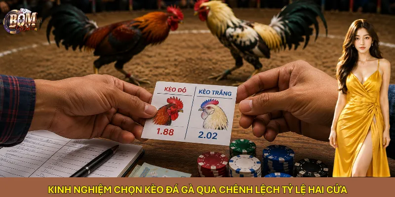 Kinh nghiệm chọn kèo đá gà qua chênh lệch tỷ lệ hai cửa