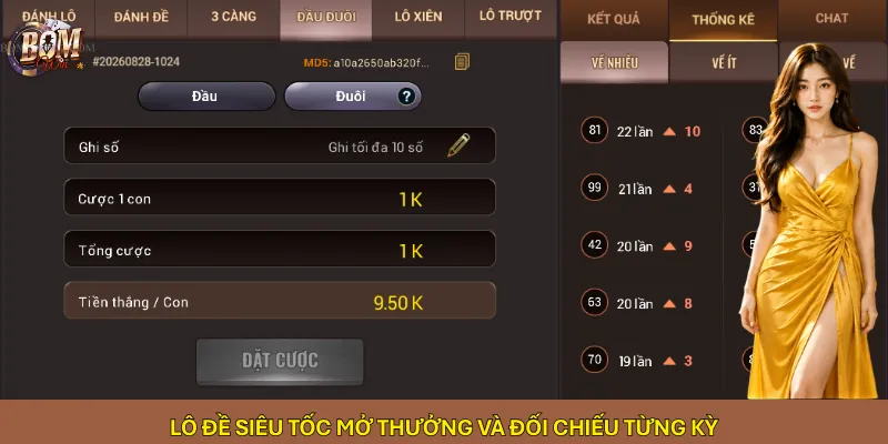 Lô đề siêu tốc mở thưởng và đối chiếu từng kỳ