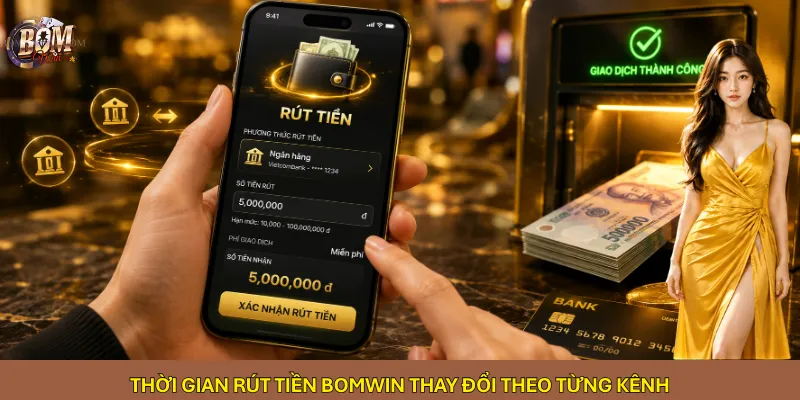Thời gian rút tiền Bomwin thay đổi theo từng kênh